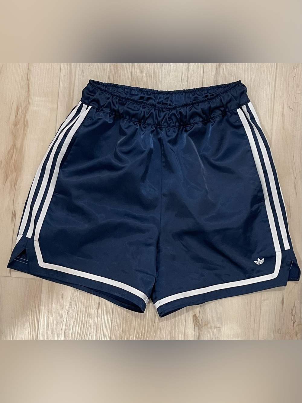 adidas Navy Athletic Shorts with White Trim